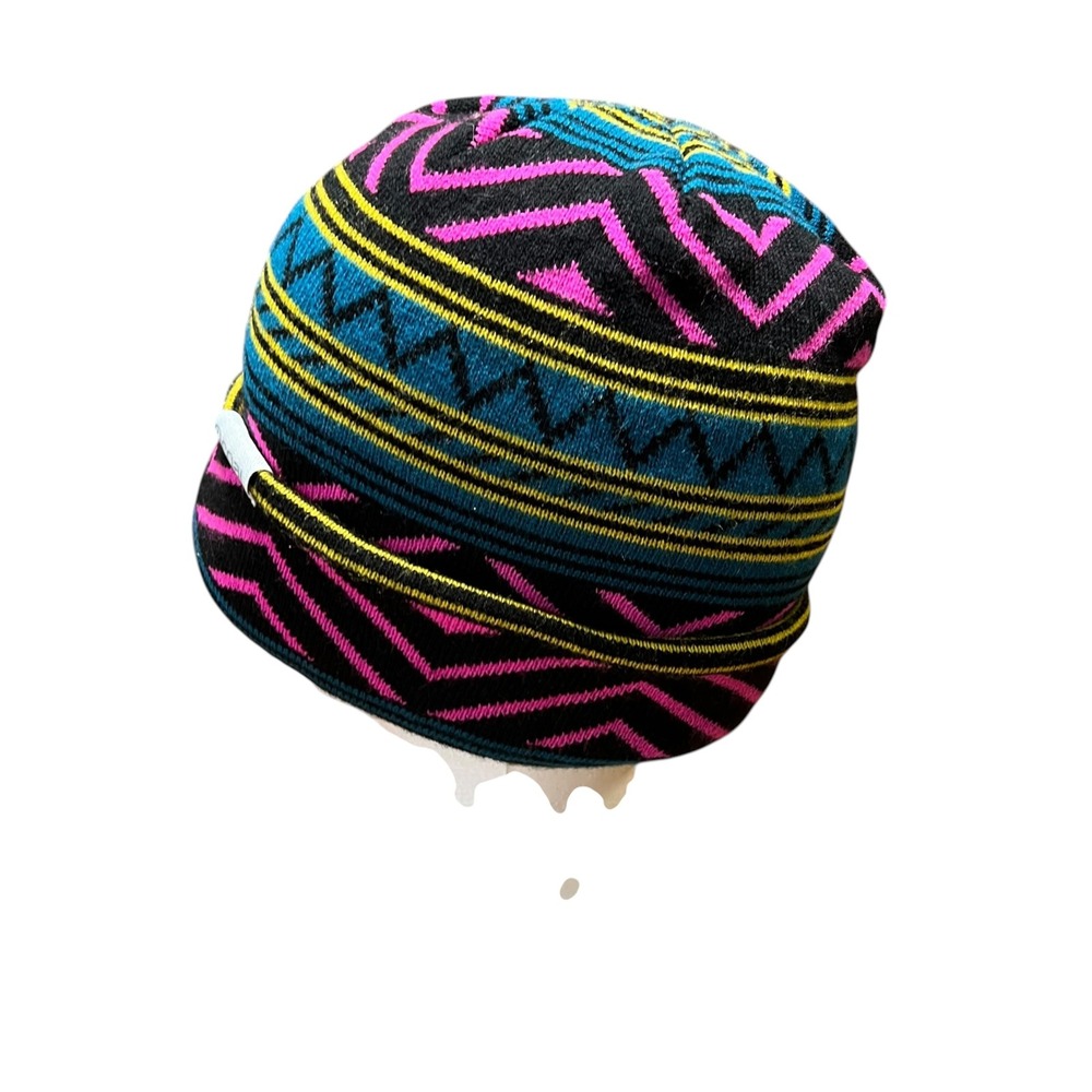 Coal Beanie Unisex One Size Multicolor Geometric Knit Fleece Lined Winter Hat